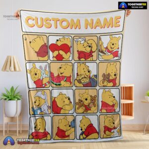 Official Disney Winnie The Pooh Cute Pooh Customize Blanket
