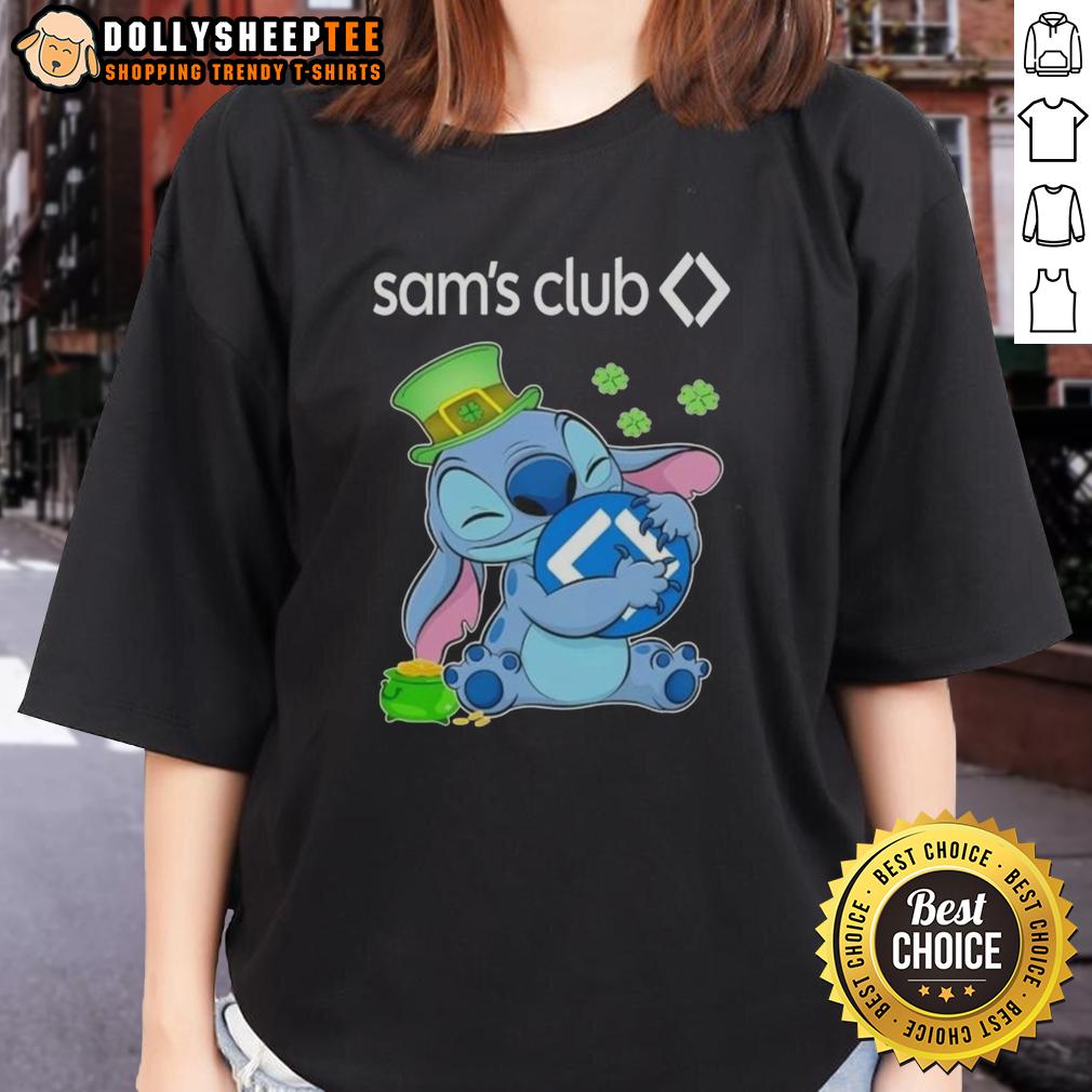 Top Stitch With St Patricks Hug Sam's Club Logo T-Shirt - Image 3