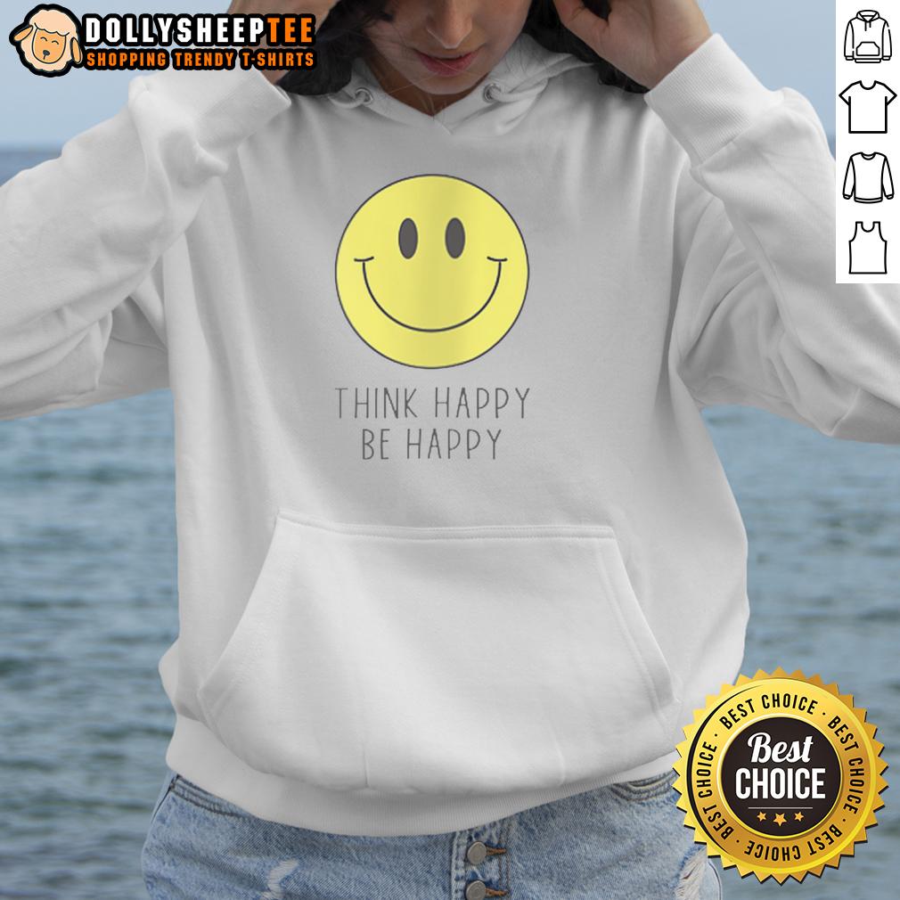 Pretty Think Happy Be Happy Smiley Face T-Shirt - Image 2