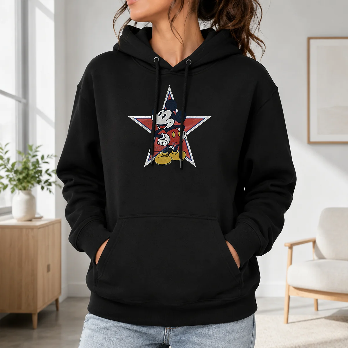 Hot Disney Distressed Mickey Mouse Star Mens Shirt - Image 7
