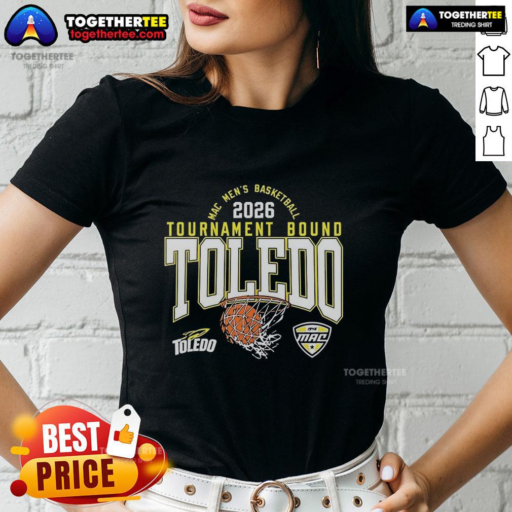 Hot Toledo Rockets Men's Basketball MAC 2026 MBB Tournament Bound T-Shirt - Image 3
