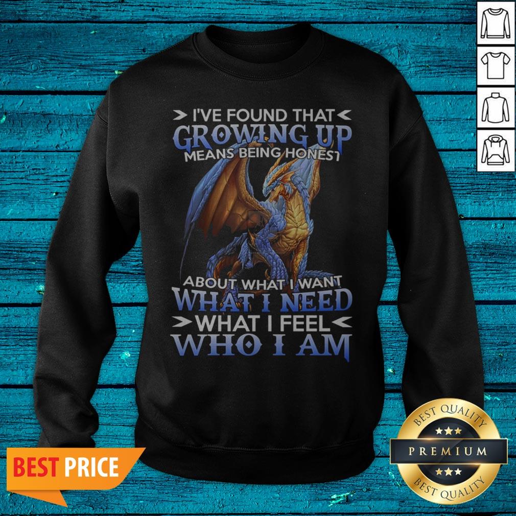 Dragon I'Ve Found That Growing Up Means Being Honest About What I Want What I Need What I Feel Whi I Am Shirt - Image 3