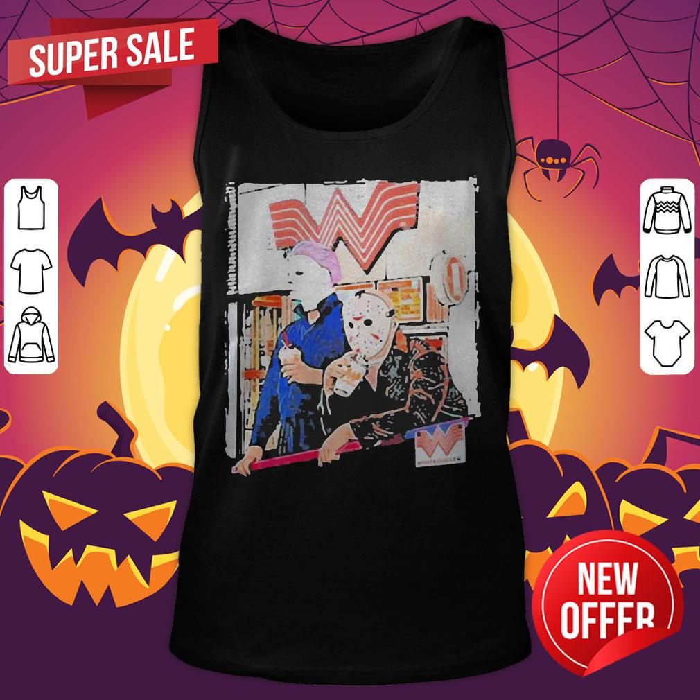 Halloween Jason Voorhees Michael Myers Whataburger Shirt - Image 5