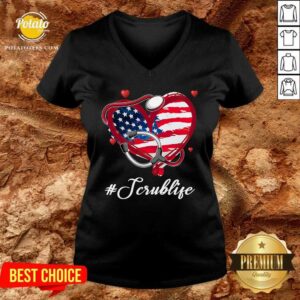 Alternative view of Heart Stethoscope Scrub Life Shirt