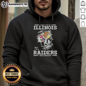 Alternative view of Good I May Live In Illinois But I'm A Raiders Fan Forever T-Shirt