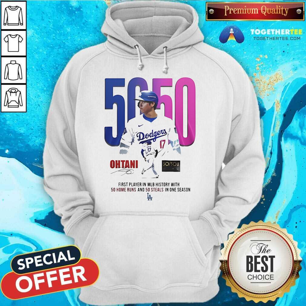 Good Los Angeles Dodgers Shohei Ohtani First 50 50 Player In MLB History T-Shirt - Image 2