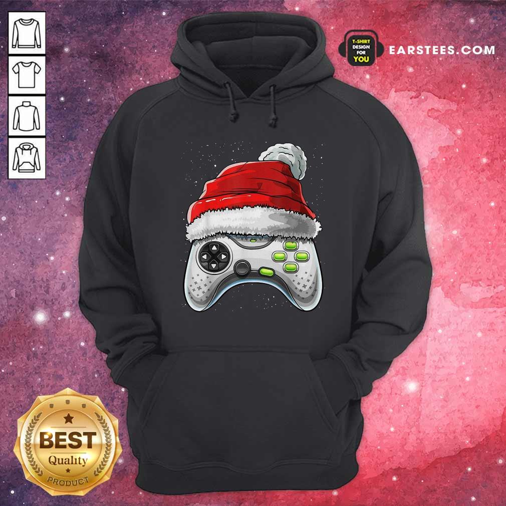 Awesome Video Game Controller Santa Hat Christmas Shirt - Image 2