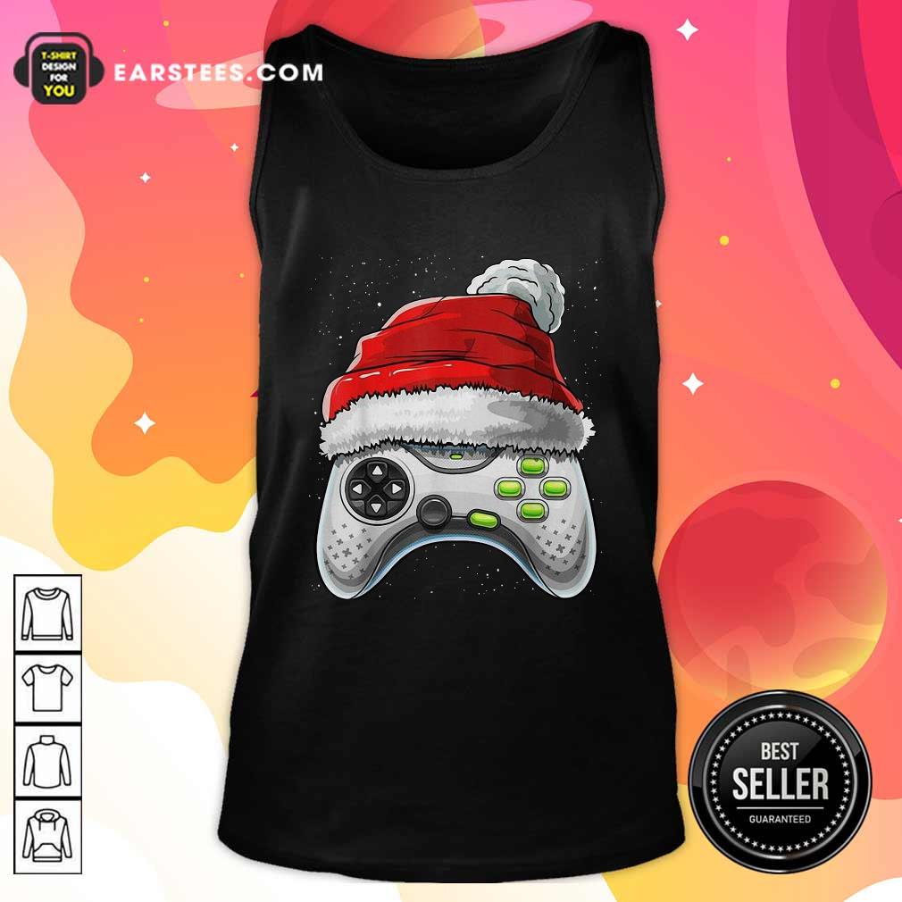 Awesome Video Game Controller Santa Hat Christmas Shirt - Image 4