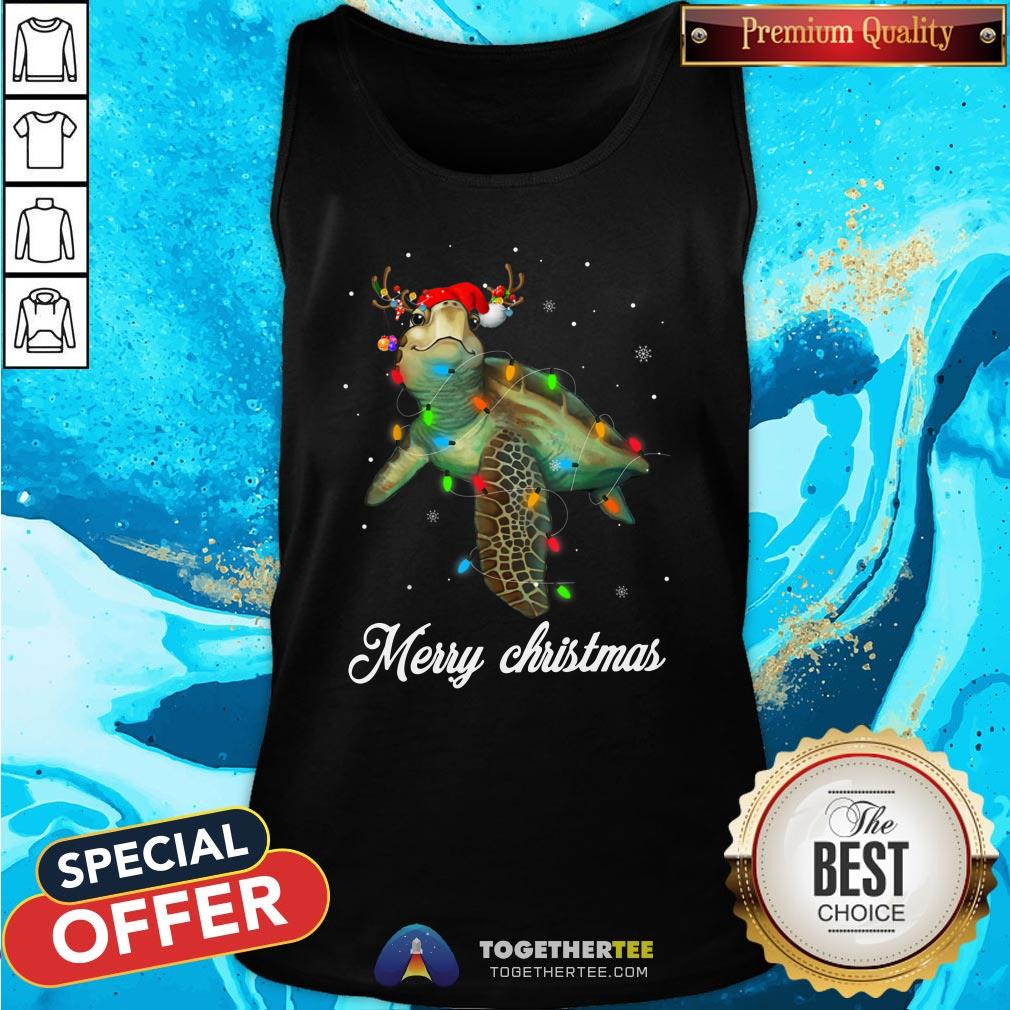 Cute Turtle Light Merry Christmas Shirt - Image 3