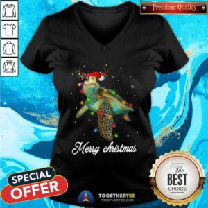Alternative view of Cute Turtle Light Merry Christmas Shirt