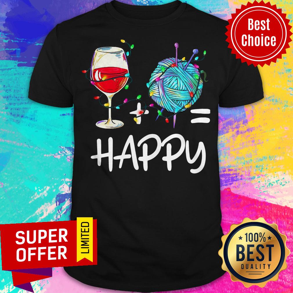 Nice Wine And Crochet Is Happy Christmas Shirt