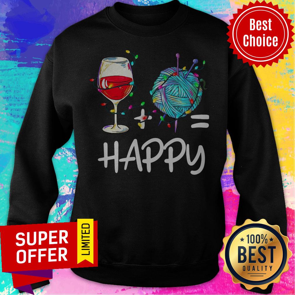 Nice Wine And Crochet Is Happy Christmas Shirt - Image 5