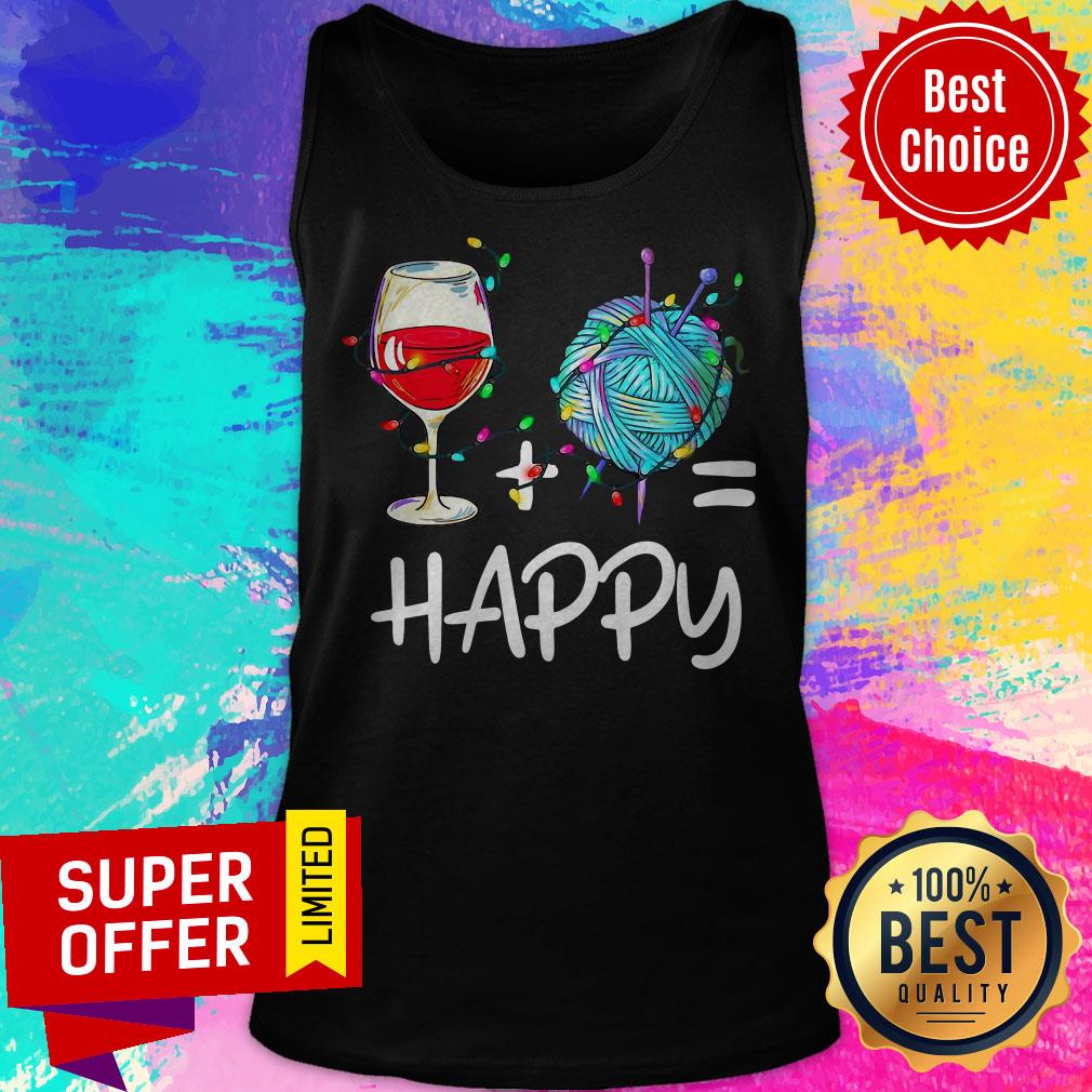 Nice Wine And Crochet Is Happy Christmas Shirt - Image 4