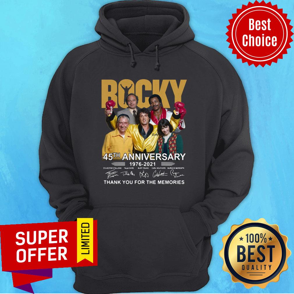 Rocky 45th Anniversary 1976 2021 Signatures Thank You For The Memories Shirt - Image 5