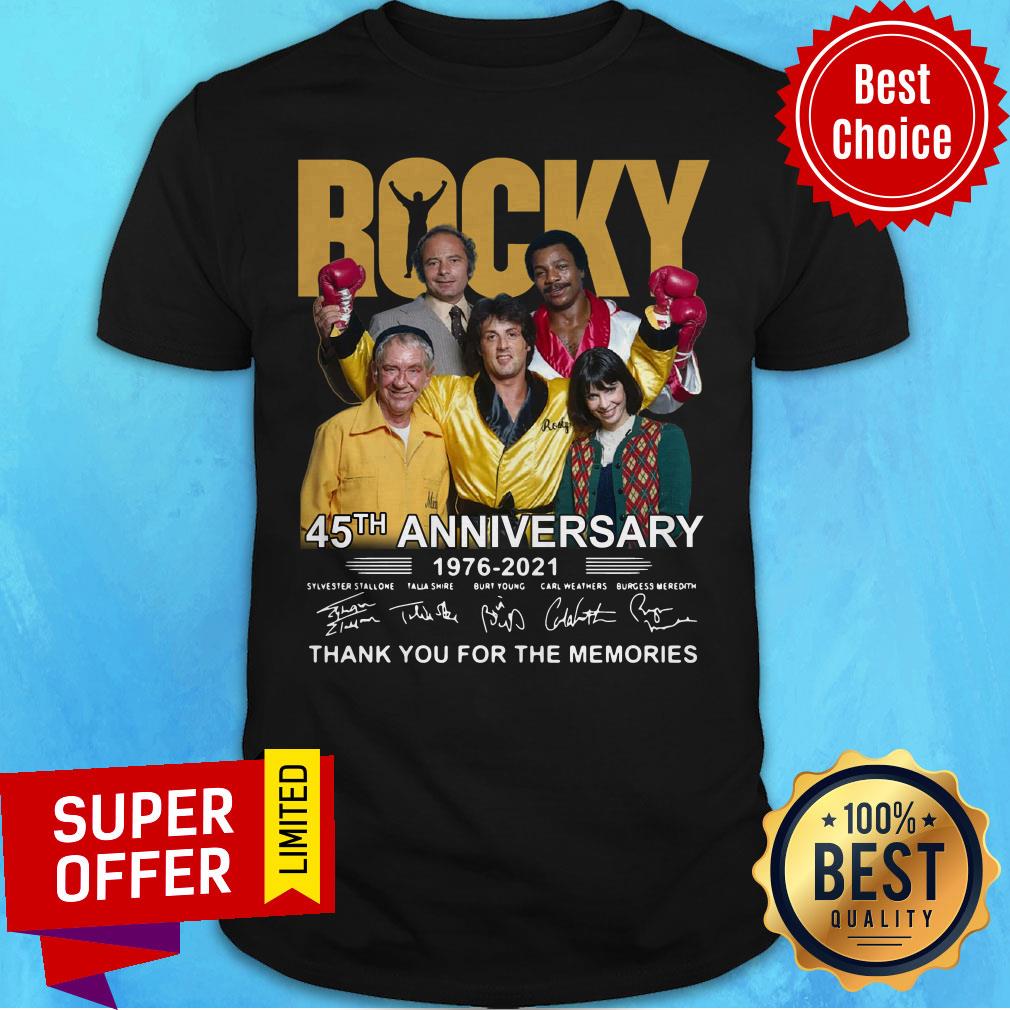 Rocky 45th Anniversary 1976 2021 Signatures Thank You For The Memories Shirt