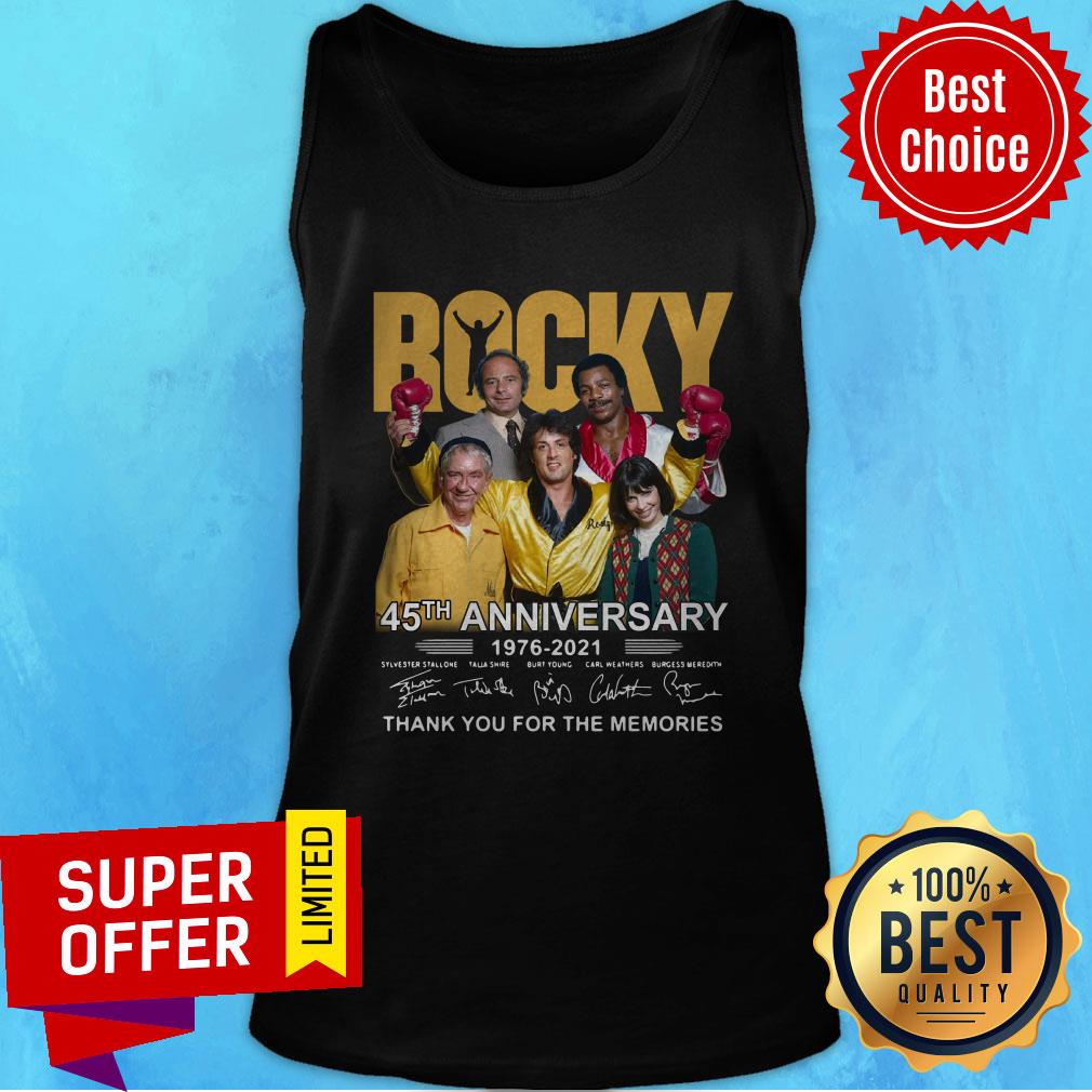 Rocky 45th Anniversary 1976 2021 Signatures Thank You For The Memories Shirt - Image 3