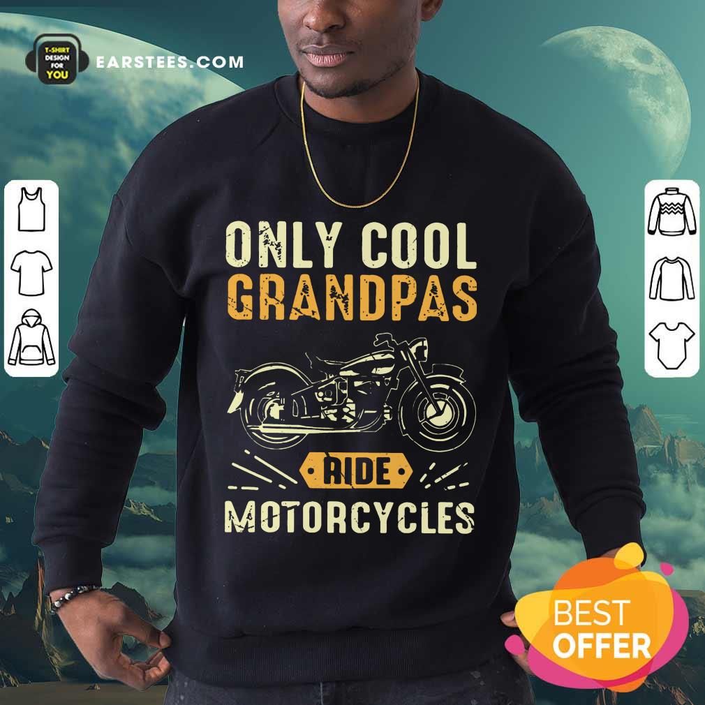 Top Only Cool Grandpas Ride Motorcycles Shirt - Image 3
