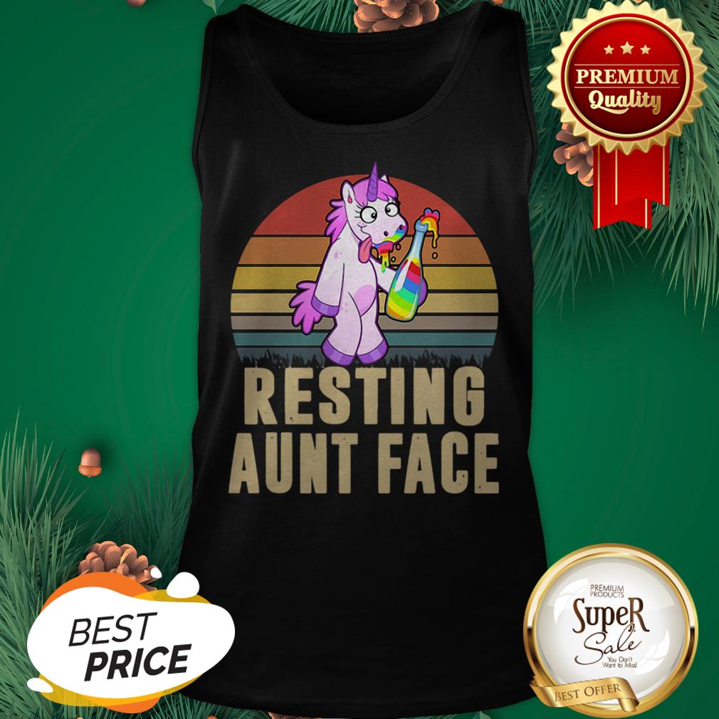 Unicorn Resting Aunt Face Vintage Shirt - Image 4