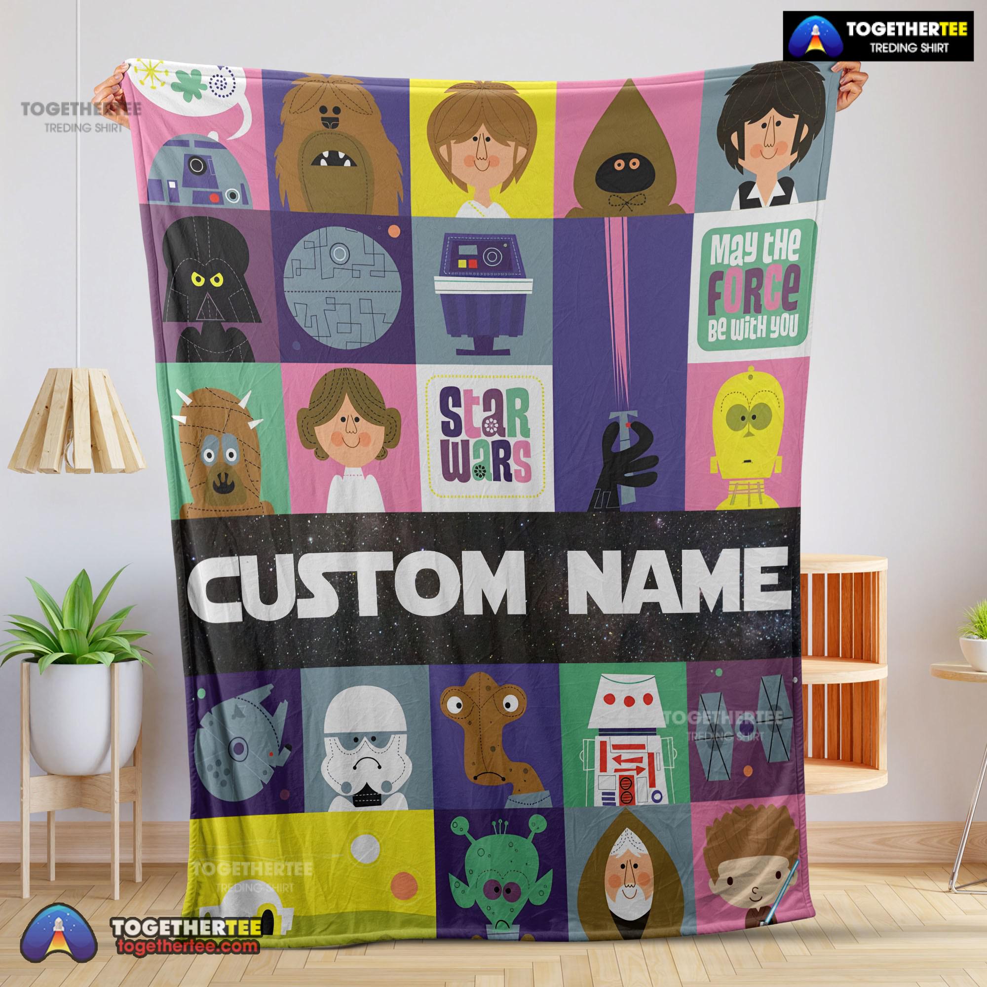 Official Star Wars Characters Cartoon Cute Customized Blanket