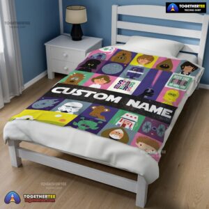 Alternative view of Official Star Wars Characters Cartoon Cute Customized Blanket