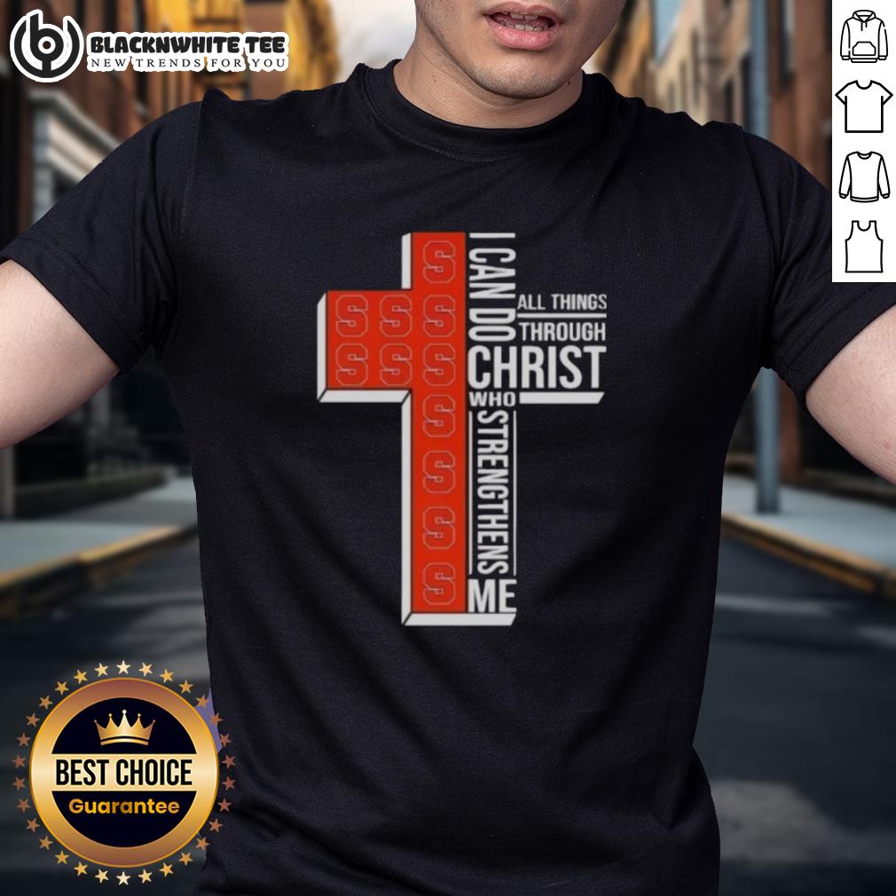 Official Syracuse Orange Women's Basketball Cross I Can Do All Things Through Christ T-Shirt