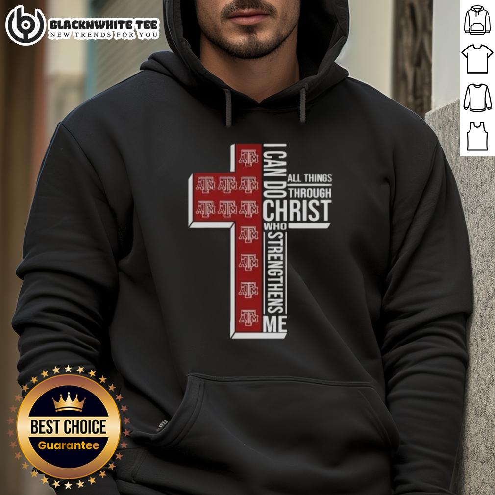 Official Texas A And M Aggies Women's Basketball Cross I Can Do All Things Through Christ T-Shirt - Image 2