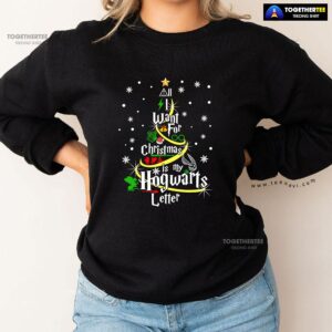 Alternative view of All I Want For Christmas Is My Hogwarts Letter Harry Potter X’mas Tree Sweatshirt