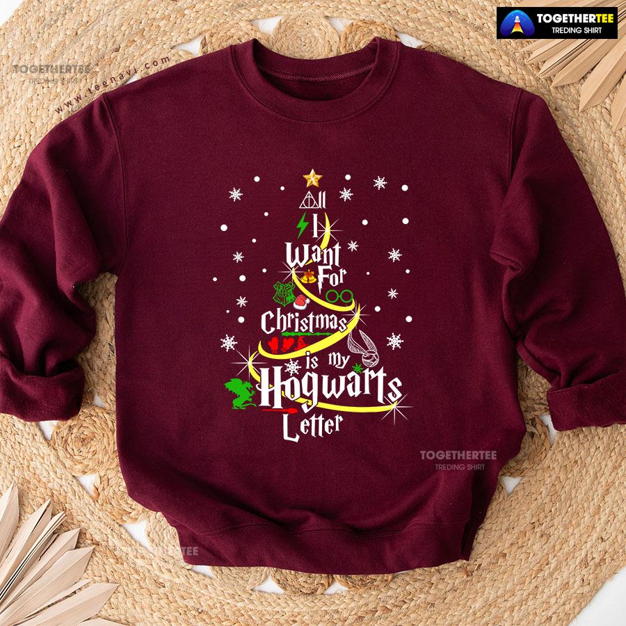 All I Want For Christmas Is My Hogwarts Letter Harry Potter X’mas Tree Sweatshirt - Image 6