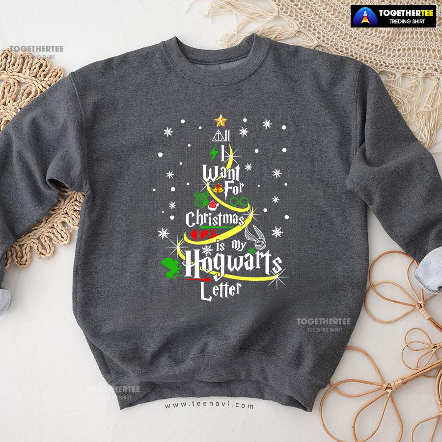 All I Want For Christmas Is My Hogwarts Letter Harry Potter X’mas Tree Sweatshirt - Image 9