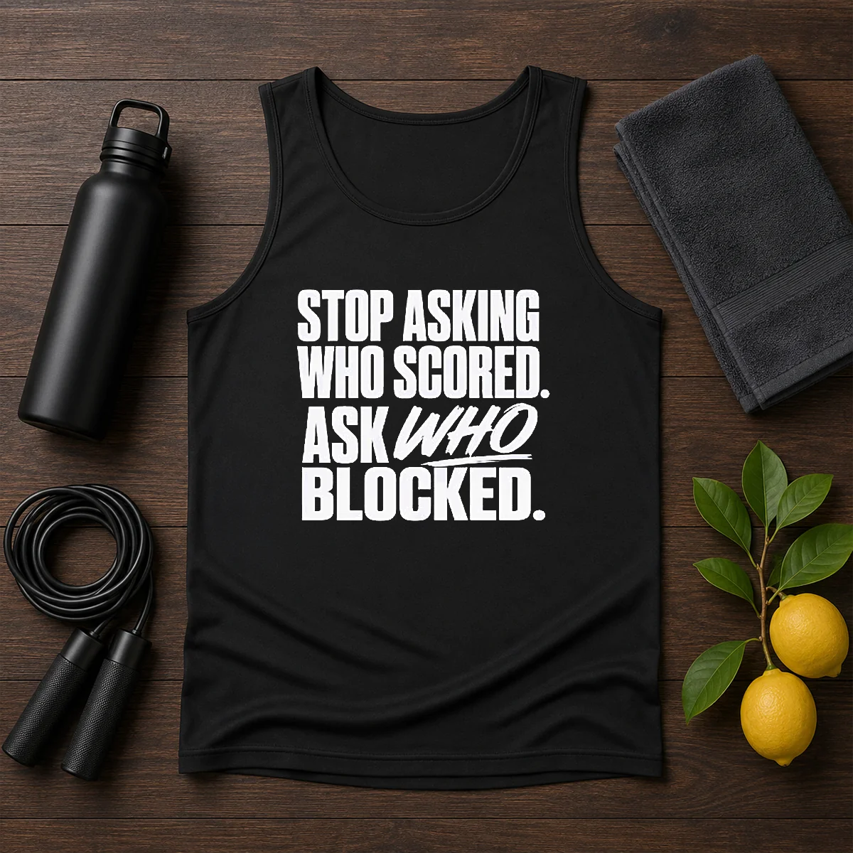Awesome Stop Asking WHO Scored Ask WHO Blocked Shirt - Image 3