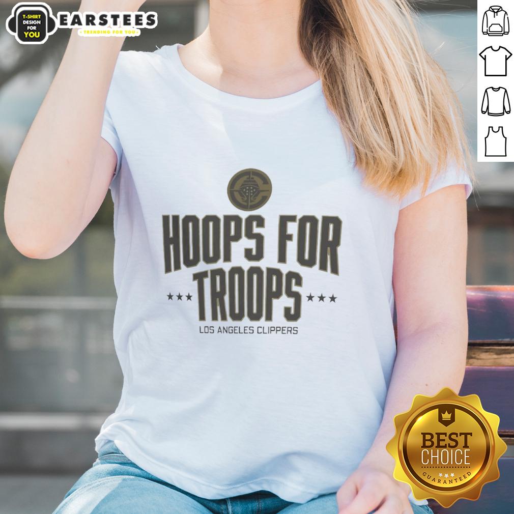 Awesome Hoops For Troops La Clippers Basketball T-Shirt - Image 3