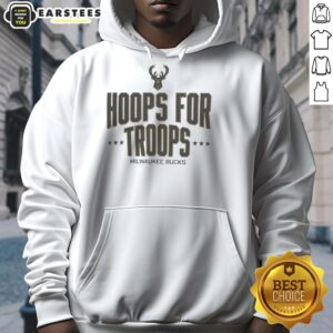 Alternative view of Awesome Hoops For Troops Milwaukee Bucks Basketball T-Shirt