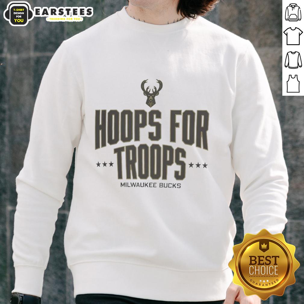 Awesome Hoops For Troops Milwaukee Bucks Basketball T-Shirt - Image 5