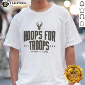 Awesome Hoops For Troops Milwaukee Bucks Basketball T-Shirt