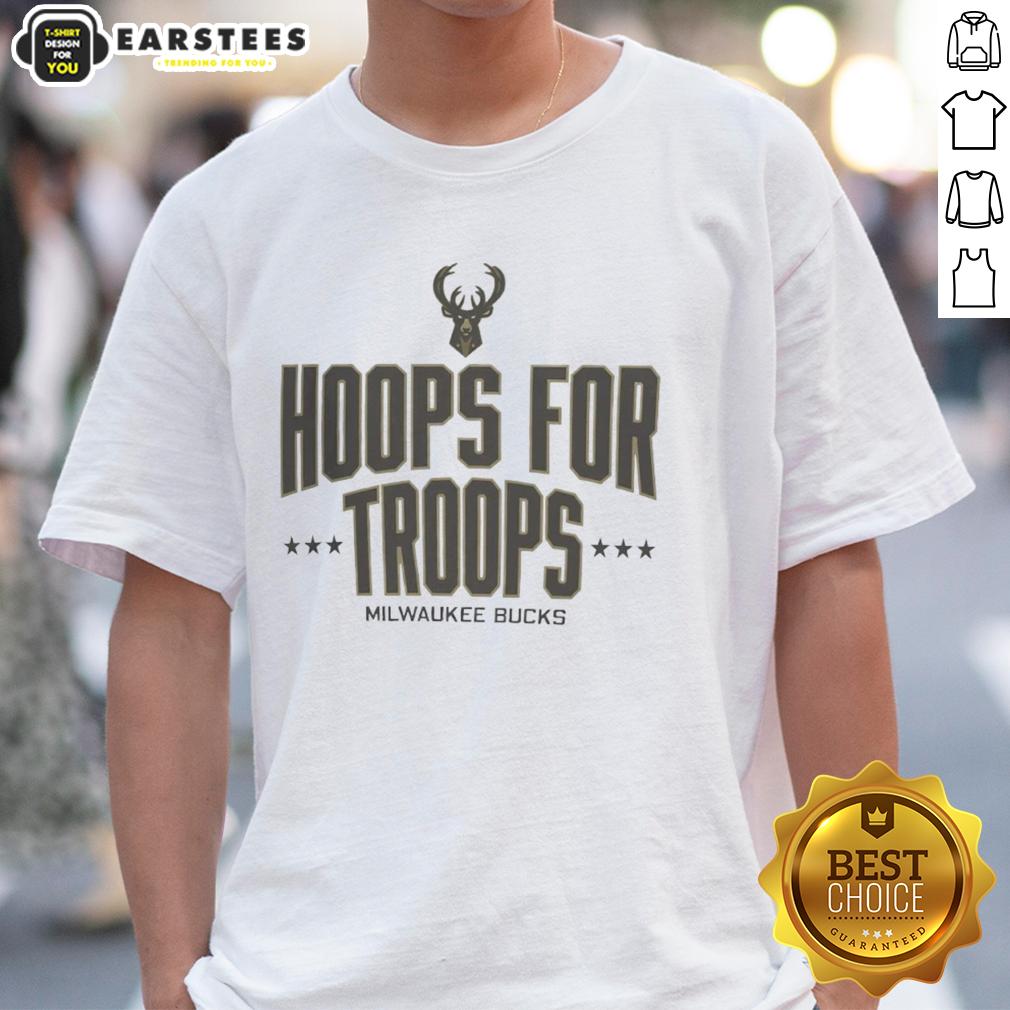 Awesome Hoops For Troops Milwaukee Bucks Basketball T-Shirt
