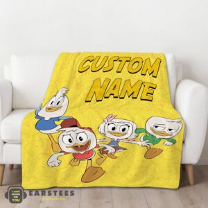 Alternative view of Good Disney Ducktales Huey Dewey Louie Webby Yellow Cartoon Collage Blanket Fleece Customized Blanket