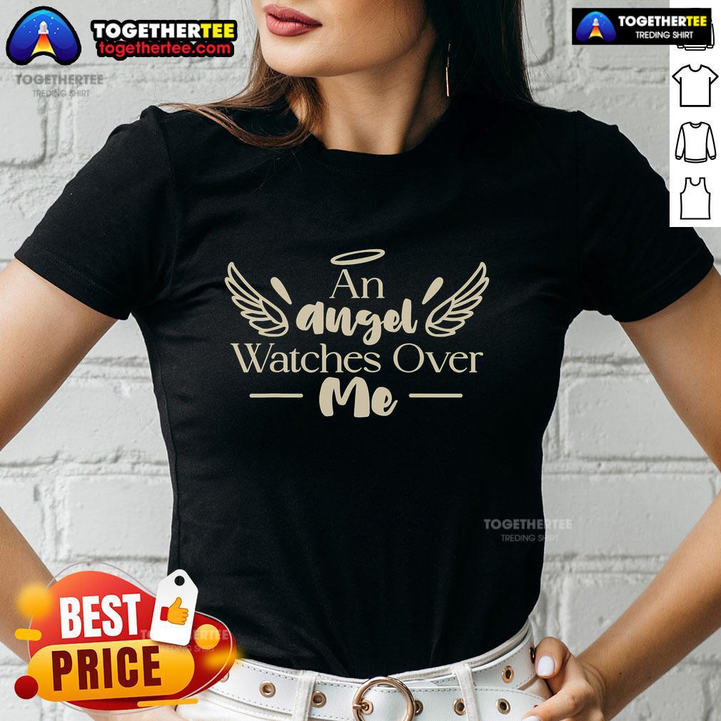 Pretty An Angel Watches Over Me Dad Mom T-Shirt - Image 3