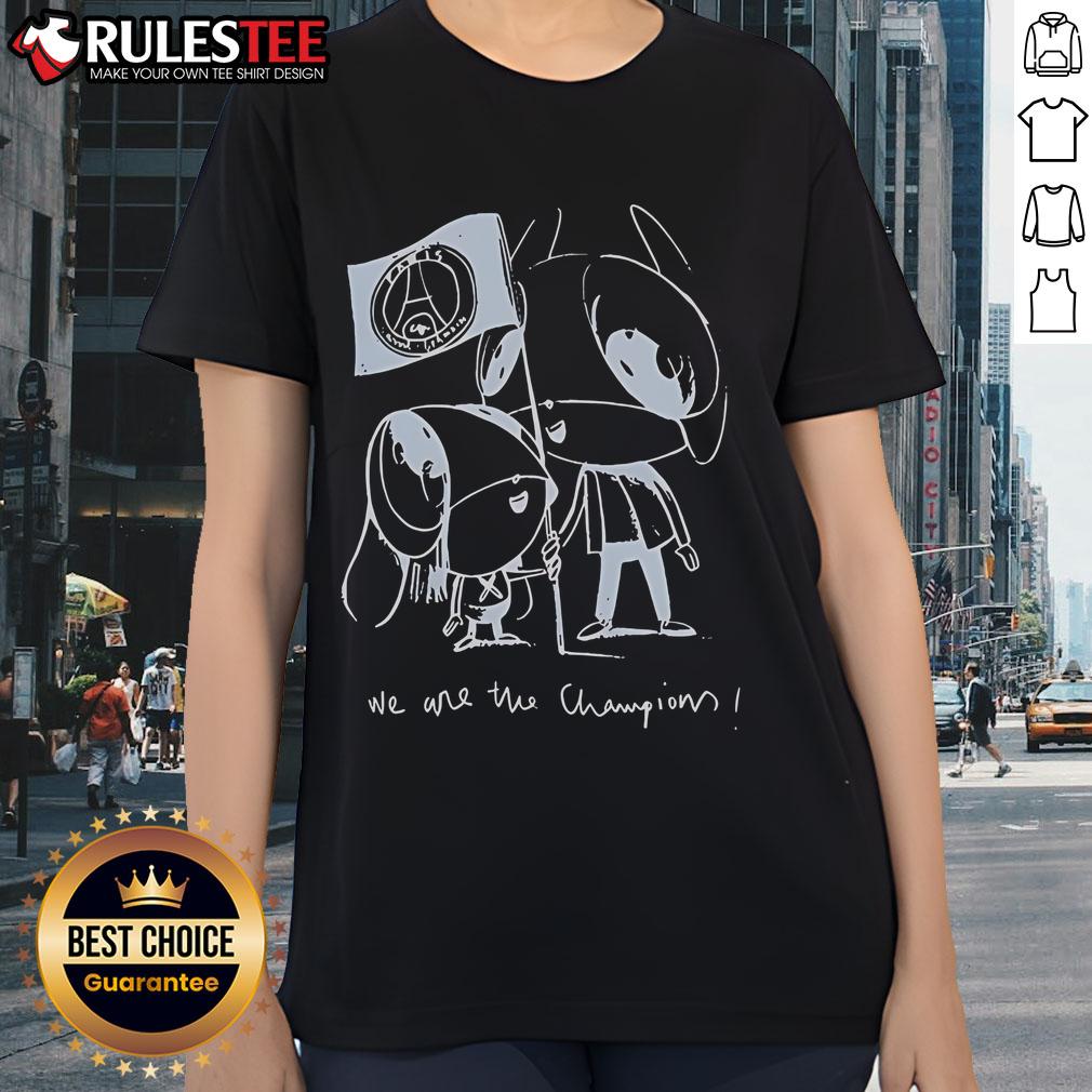 Cute Luis Enrique Wearing Xana We Are The Champions PSG Paris Saint Germain T-Shirt - Image 3