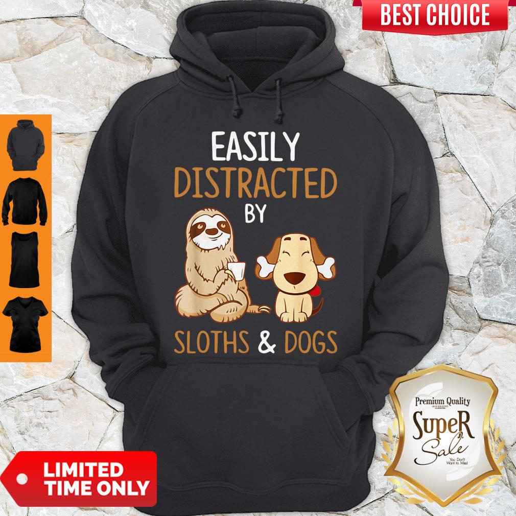 Easily Distracted By Sloths And Dogs Shirt - Image 3