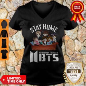 Alternative view of Official Stay Home And Listen To Music BTS Coronavirus Shirt