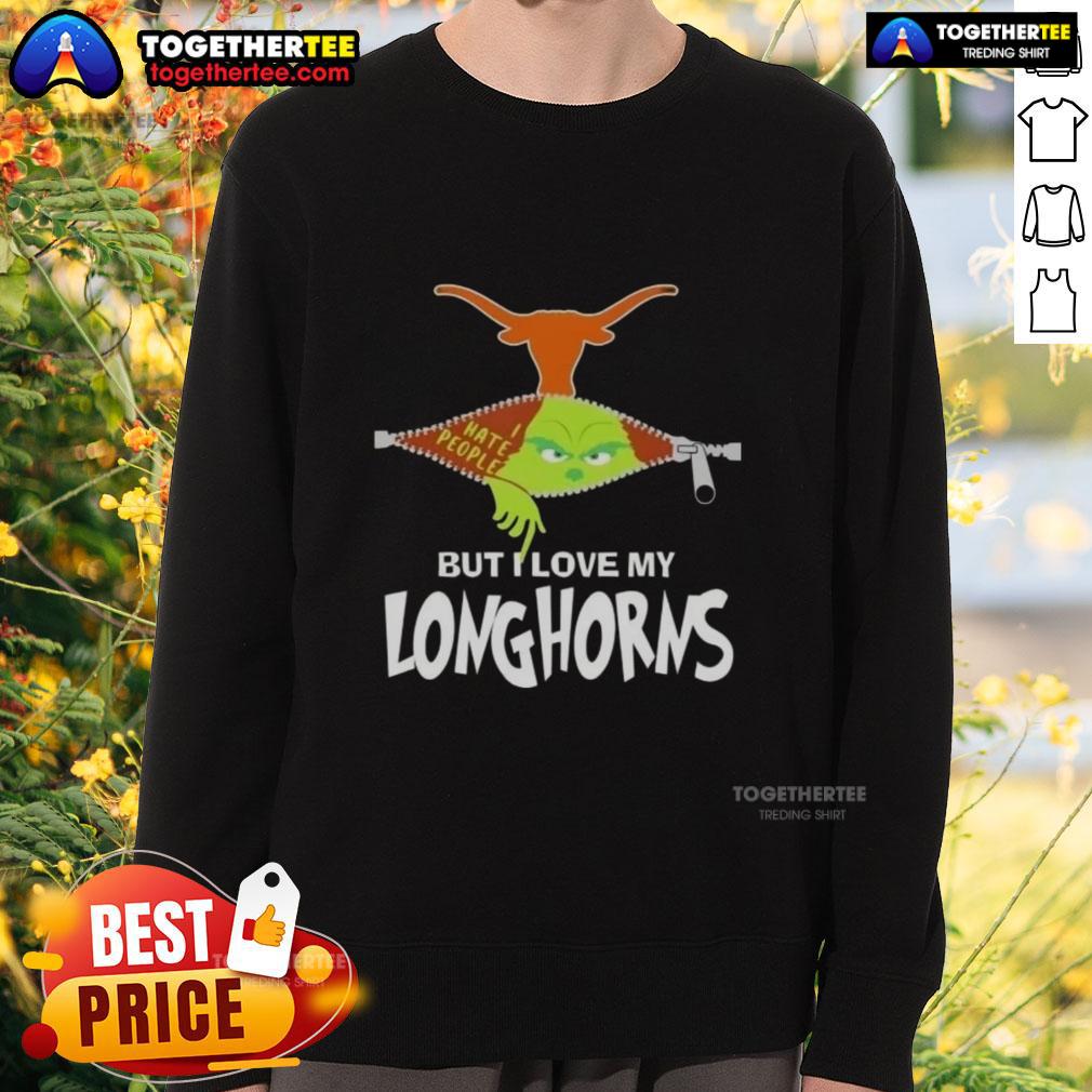 Original Grinch Christmas But I Love My Texas Longhorns T-Shirt - Image 5