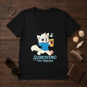 Alternative view of Awesome Surviving Not Thriving Furry Shirt