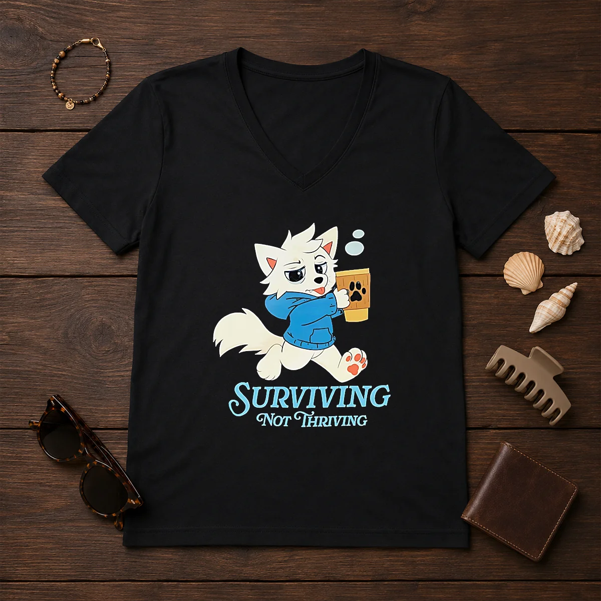 Awesome Surviving Not Thriving Furry Shirt - Image 2