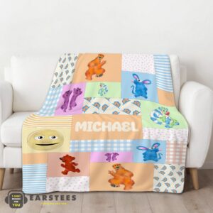 Alternative view of Good Bear In The Big Blue House Characters Patchwork Blanket Fleece Customized Blanket