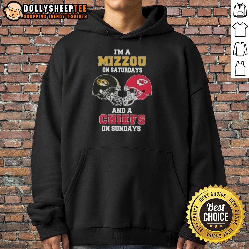Good I'm A Mizzou On Saturdays And A Chiefs On Sundays Football Helmet T-Shirt - Image 2
