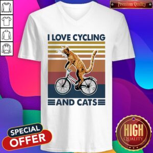 Alternative view of Cat I Love Cycling And Cats Vintage Shirt