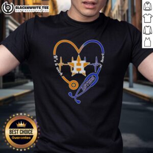 Top Houston Astros Stethoscope Heartbeat It's A Work Of Heart T-Shirt