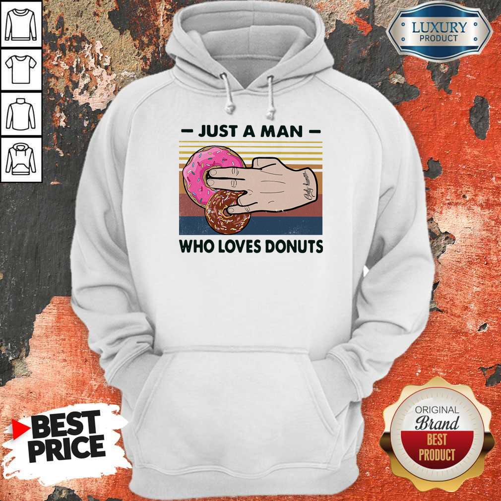 Awesome Just A Man Who Loves Donuts Vintage Shirt - Image 5