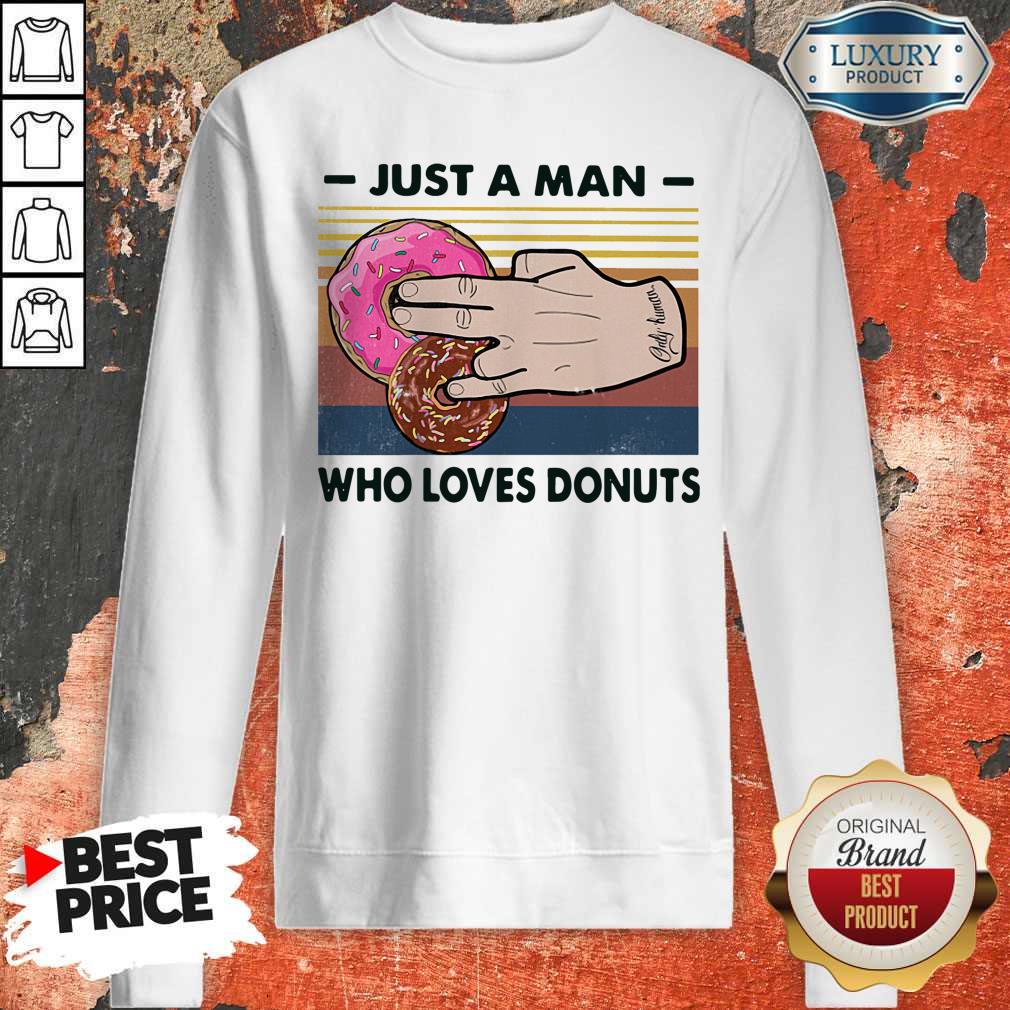 Awesome Just A Man Who Loves Donuts Vintage Shirt - Image 4