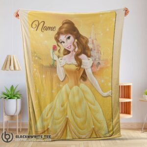 Premium Happy Disney Belle Princess Blanket Fleece Customized Blanket